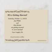 Carte Postale Faire-part Carlins mariage Enregistrer la date (Dos)