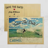 Carte Postale Faire-part Carmel Save The Date California Surf (Devant / Derrière)