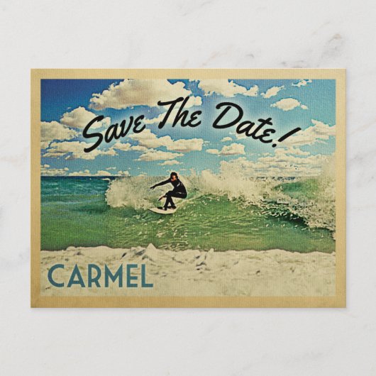 Carte Postale Faire-part Carmel Save The Date California Surf (Devant)