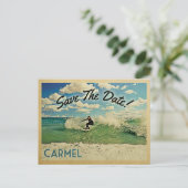 Carte Postale Faire-part Carmel Save The Date California Surf (Debout devant)
