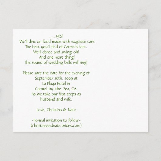 Carte Postale Faire-part Carribean Ocean View à Belize Enregistrer la date (Dos)