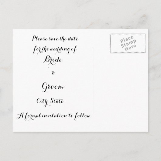 Carte Postale Faire-part Carton d'annonce de mariage avec des chrysanthèmes (Dos)