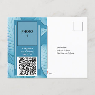 Carte Postale Faire-part Carton d'annonce de mariage Turquoise Tropical