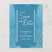 Carte Postale Faire-part Carton d'annonce de mariage Turquoise Tropical (Devant)