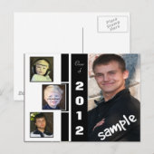 Carte Postale Faire-part Carton d'annonce de remise de diplôme avec quatre (Devant / Derrière)