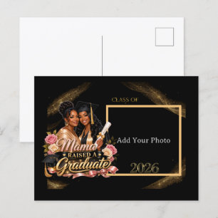 Carte Postale Faire-part Carton d'annonce de remise de diplôme Photo Or Noi