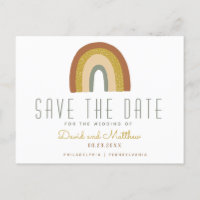 Carton d'annonce de sauvegarde de date arc-en-ciel