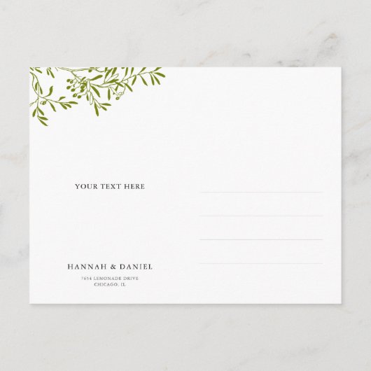 Carte Postale Faire-part Carton d'invitation à sauvegarder la date Branche  (Dos)