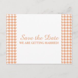 Carte Postale Faire-part Carton d'invitation à sauver Houndstooth, Orange