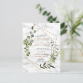 Carte Postale Faire-part Carton d'invitation de mariage géométrique en marb (Debout devant)