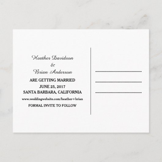 Carte Postale Faire-part Carton d'invitation Houndstooth, Noir (Dos)