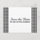 Carte Postale Faire-part Carton d'invitation Houndstooth, Noir (Devant)