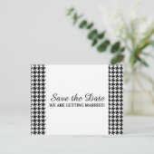 Carte Postale Faire-part Carton d'invitation Houndstooth, Noir (Debout devant)