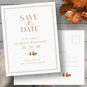 Carte Postale Faire-part Carton d'invitation précoce de mariage Automne élé