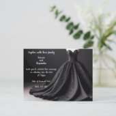 Carte Postale Faire-part Carton d'invitation robe de mariée noire (Debout devant)