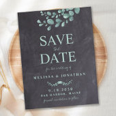 Carte Postale Faire-part Carton Rustique Eucalyptus Vert Économisez La Da