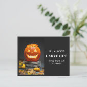 Carte Postale Faire-part Carve Out Time Pumpkin Referral Program (Debout devant)