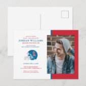 Carte Postale Faire-part Casque Ole Miss Football | Bleu clair (Devant / Derrière)