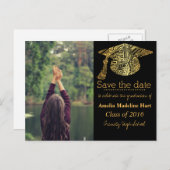 Carte Postale Faire-part Casquette Bohémien De L'Or Grad Enregistrer La Dat (Devant / Derrière)