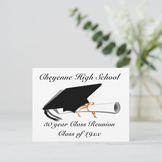 Carte Postale Faire-part Casquette de remise des diplômes - Réunion des anc (Debout devant)