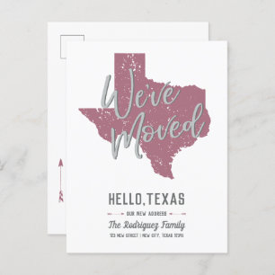 Carte Postale Faire-part Cassis Mauve Nous avons déménagé - Texas