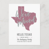 Carte Postale Faire-part Cassis Mauve Nous avons déménagé - Texas (Devant)