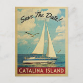 Carte Postale Faire-part Catalina Island Enregistrer La Date Voilier Nautiq (Devant)