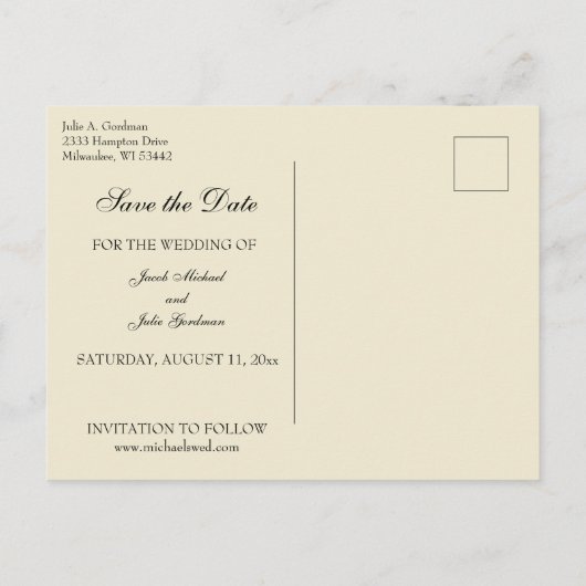 Carte Postale Faire-part Catholique traditionnel ENREGISTRER LA DATE Mariag (Dos)