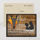 Carte Postale Faire-part Célébration de fiançailles Steampunk (Devant / Derrière)