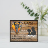 Carte Postale Faire-part Célébration de fiançailles Steampunk (Debout devant)