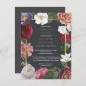 Carte Postale Faire-part Célébration de la vie Rose Fleur de funérailles (Devant / Derrière)