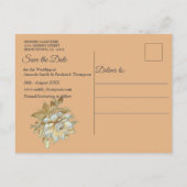 Carte Postale Faire-part Célébrations avec des fleurs blanches autour de so (Dos)