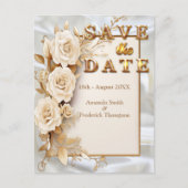 Carte Postale Faire-part Célébrations avec des fleurs blanches autour de so (Devant)