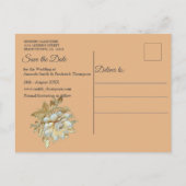 Carte Postale Faire-part Célébrations avec des fleurs blanches autour de so (Dos)