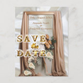 Carte Postale Faire-part Célébrations avec des fleurs blanches autour de so (Devant)