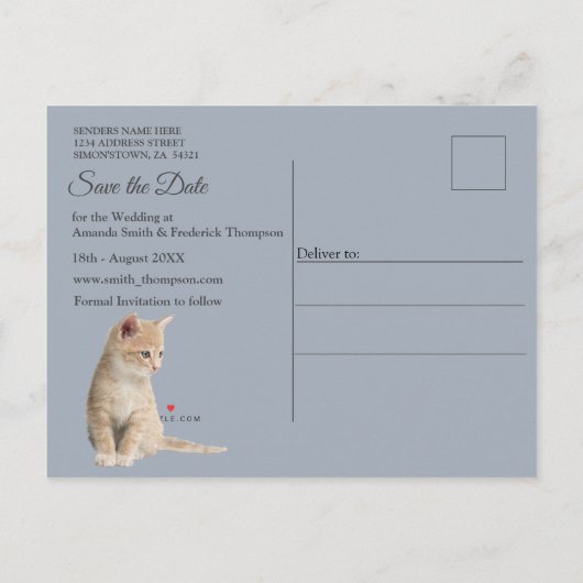 Carte Postale Faire-part Célébrations d'hiver dans la neige, avec Kittens (Dos)