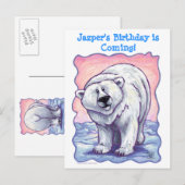 Carte Postale Faire-part Centre de la fête de l'ours polaire (Devant / Derrière)