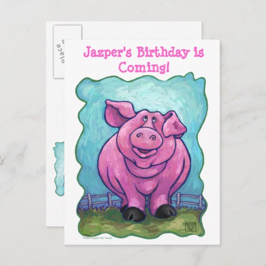 Carte Postale Faire-part Centre de la partie de porc (Devant / Derrière)