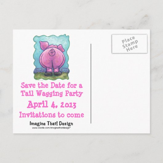 Carte Postale Faire-part Centre de la partie de porc (Dos)