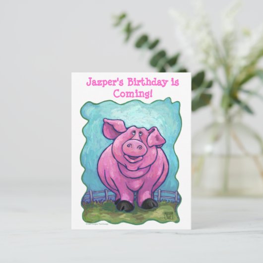 Carte Postale Faire-part Centre de la partie de porc (Debout devant)