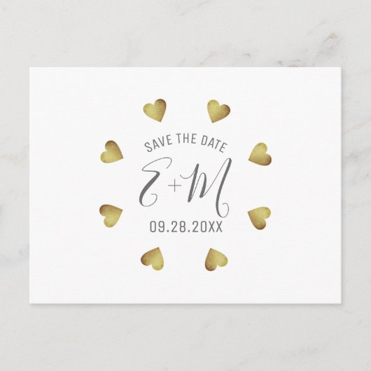 Carte Postale Faire-part cercle de cœurs de l'amour sauvegarder date mariag (Devant)