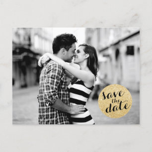 CARTE POSTALE FAIRE-PART CERCLE SHIMMERY ENREGISTRER LA DATE D'ANNONCE