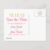 Carte Postale Faire-part Cercles modernes Enregistrer la date - Rose & Oran (Dos)