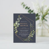 Carte Postale Faire-part Cérémonie de mariage géométrique cuivre eucalyptus (Debout devant)