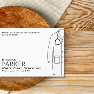 Carte Postale Faire-part Cérémonie de remise de la blouse blanche moderne 