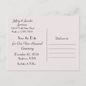 Carte Postale Faire-part Cérémonie de Renouvellement de Vœux Enregistrez la (Dos)