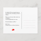 Carte Postale Faire-part Cerise rustique en vichy pays bleu enregistrer la  (Dos)