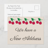 Carte Postale Faire-part Cerises rouges pour une nouvelle maison (Devant / Derrière)