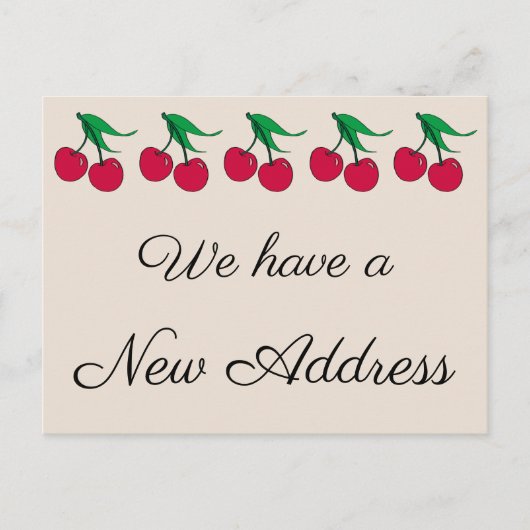 Carte Postale Faire-part Cerises rouges pour une nouvelle maison (Devant)