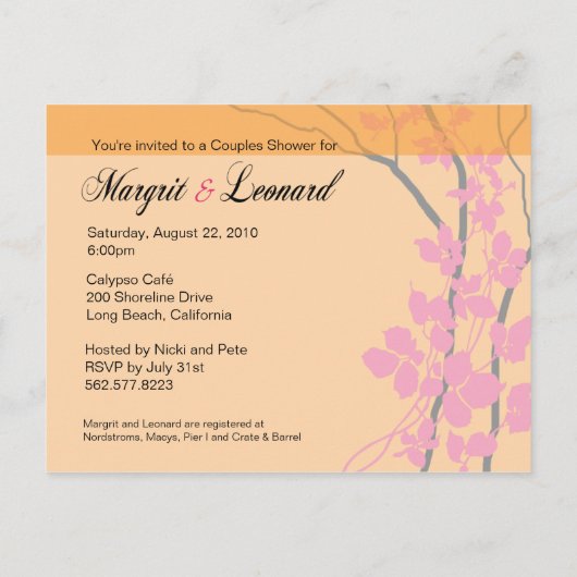 Carte Postale Faire-part Cerisier Fleur Bella Save the Date (Dos)